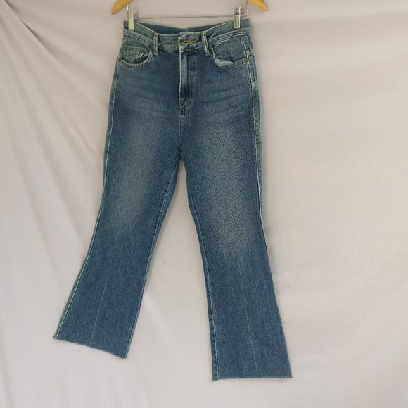 SUMMJ 90s SAILOR-CUT FLARE JEANS in BLUE WASH MEDIUM +MEASUREMENTS - Picture 2 of 6